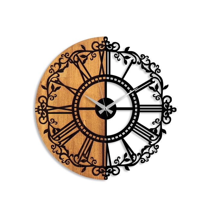 Wallity Wooden Clock - 63 Nogal y Negro Wallity Wooden Clock - 63 Nogal y Negro